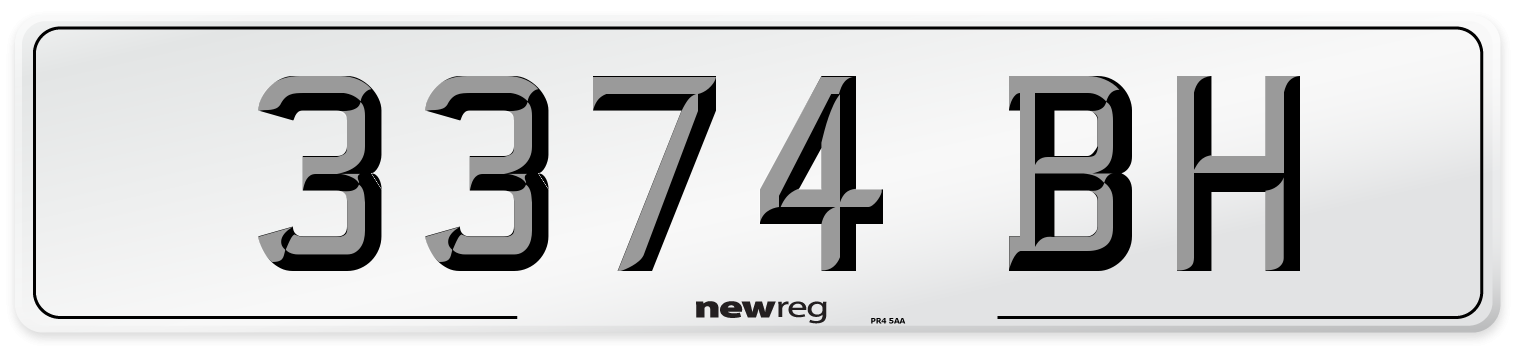 3374 BH Number Plate from New Reg